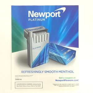 Newport Platinum Cigarette Print Ad Menthol Tobacco Advertising Promo 2017 Decor